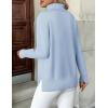 imageZeagoo Womens Turtleneck Sweater Long Sleeve Spilt Hem Casual Knit Pullover Chunky Fall Winter Jumper Top 2025Blue