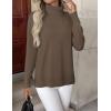 imageZeagoo Womens Turtleneck Sweater Long Sleeve Spilt Hem Casual Knit Pullover Chunky Fall Winter Jumper Top 2025Brown