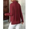 imageZeagoo Womens Turtleneck Sweater Long Sleeve Spilt Hem Casual Knit Pullover Chunky Fall Winter Jumper Top 2025Deep Red