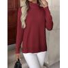 imageZeagoo Womens Turtleneck Sweater Long Sleeve Spilt Hem Casual Knit Pullover Chunky Fall Winter Jumper Top 2025Deep Red