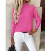 imageZeagoo Womens Turtleneck Sweater Long Sleeve Spilt Hem Casual Knit Pullover Chunky Fall Winter Jumper Top 2025Hot Pink
