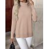 imageZeagoo Womens Turtleneck Sweater Long Sleeve Spilt Hem Casual Knit Pullover Chunky Fall Winter Jumper Top 2025Khaki