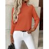 imageZeagoo Womens Turtleneck Sweater Long Sleeve Spilt Hem Casual Knit Pullover Chunky Fall Winter Jumper Top 2025Orange