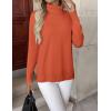 imageZeagoo Womens Turtleneck Sweater Long Sleeve Spilt Hem Casual Knit Pullover Chunky Fall Winter Jumper Top 2025Orange