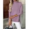 imageZeagoo Womens Turtleneck Sweater Long Sleeve Spilt Hem Casual Knit Pullover Chunky Fall Winter Jumper Top 2025Purple