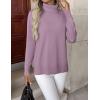 imageZeagoo Womens Turtleneck Sweater Long Sleeve Spilt Hem Casual Knit Pullover Chunky Fall Winter Jumper Top 2025Purple