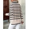 imageZeagoo Womens Turtleneck Sweater Long Sleeve Spilt Hem Casual Knit Pullover Chunky Fall Winter Jumper Top 2025Tw5stripe