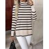 imageZeagoo Womens Turtleneck Sweater Long Sleeve Spilt Hem Casual Knit Pullover Chunky Fall Winter Jumper Top 2025Tw5stripe