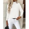 imageZeagoo Womens Turtleneck Sweater Long Sleeve Spilt Hem Casual Knit Pullover Chunky Fall Winter Jumper Top 2025White
