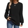 imageZeagoo Womens Fall Tops 2025 Fashion V Neck Long Sleeve Pullover Sweater SXXLAll Black