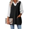 imageZeagoo Womens Sweater Vest 2025 Oversized Sleeveless V Neck Pullovers with Pocket Knitted Fall OutfitsBlack