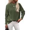 imageZeagoo Womens Sweaters Loose Knit Side Button 2025 Fall Fashion Trendy Casual Pullover Tops ClothesArmy Green