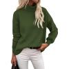 imageZeagoo Womens Turtleneck Sweater 2025 Fall Winter Chunky Knit Sweaters Casual Side Slit Pullover Jumper TopArmy Green