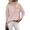 imageZeagoo Womens Turtleneck Sweater 2025 Fall Winter Chunky Knitted Pullover High Low Hem Trendy Basic Jumper TopApricot