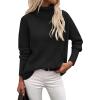 imageZeagoo Womens Turtleneck Sweater Fall Winter 2025 Long Sleeve Chunky Knitted Trendy Pullover TopsBlack