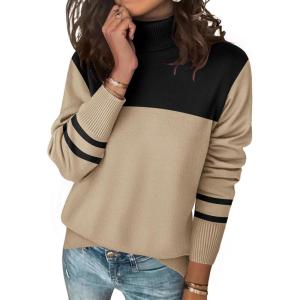 imageZeagoo Womens Turtleneck Sweater Long Sleeve Spilt Hem Casual Knit Pullover Chunky Fall Winter Jumper Top 2025Jh487
