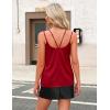 imageZeagoo Silk Camisole Tops for Women 2025 V Neck Satin Tank Top Spaghetti Strap Cross Back Sleeveless Summer Blouses2 Pack Blackred