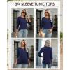 imageZeagoo Tops for Women 3 Pack 34 Sleeve Crewneck Cute Basics Tees Casual Fashion Summer T Shirts Business Work Tee TopBlacknavy Bluefuchsia