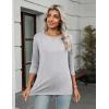 imageZeagoo Tops for Women 3 Pack 34 Sleeve Crewneck Cute Basics Tees Casual Fashion Summer T Shirts Business Work Tee TopBlackpinkgrey