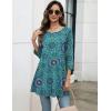 imageZeagoo Women Tops 34 Sleeve Dressy Casual Plus Size Tunics to Wear with Leggings Swing Flare TShirt Loose Blouses S3XLBlue Printmz858