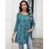 imageZeagoo Women Tops 34 Sleeve Dressy Casual Plus Size Tunics to Wear with Leggings Swing Flare TShirt Loose Blouses S3XLBlue Printmz858