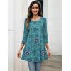 imageZeagoo Women Tops 34 Sleeve Dressy Casual Plus Size Tunics to Wear with Leggings Swing Flare TShirt Loose Blouses S3XLBlue Printmz858