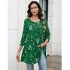 imageZeagoo Women Tops 34 Sleeve Dressy Casual Plus Size Tunics to Wear with Leggings Swing Flare TShirt Loose Blouses S3XLGreen Christmassd477