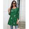imageZeagoo Women Tops 34 Sleeve Dressy Casual Plus Size Tunics to Wear with Leggings Swing Flare TShirt Loose Blouses S3XLGreen Christmassd477