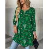 imageZeagoo Women Tops 34 Sleeve Dressy Casual Plus Size Tunics to Wear with Leggings Swing Flare TShirt Loose Blouses S3XLGreen Christmassd477
