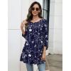 imageZeagoo Women Tops 34 Sleeve Dressy Casual Plus Size Tunics to Wear with Leggings Swing Flare TShirt Loose Blouses S3XLNavy Flowersf180