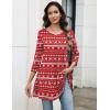 imageZeagoo Women Tops 34 Sleeve Dressy Casual Plus Size Tunics to Wear with Leggings Swing Flare TShirt Loose Blouses S3XLRed Christmassd142