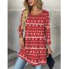 imageZeagoo Women Tops 34 Sleeve Dressy Casual Plus Size Tunics to Wear with Leggings Swing Flare TShirt Loose Blouses S3XLRed Christmassd142