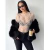 imageZeagoo Womens Mesh Long Sleeve Tops Mock Neck Going Out See Through Shirts Sexy Sheer Blouses Clubwear SXXLLace Champagne