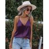 imageZeagoo Womens Silk Satin Tank Tops V Neck Sleeveless Camisole Cami Spaghetti Straps Blouse Summer Loose Racerback ShirtLight Purple