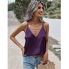 imageZeagoo Womens Silk Satin Tank Tops V Neck Sleeveless Camisole Cami Spaghetti Straps Blouse Summer Loose Racerback ShirtLight Purple