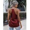 imageZeagoo Womens Silk Satin Tank Tops V Neck Sleeveless Camisole Cami Spaghetti Straps Blouse Summer Loose Racerback ShirtWine Red