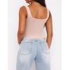 imageZeagoo Womens Square Neck Sleeveless Crop Tops 2025 Cute Double Layer Seamless Slim Fit Y2k Tank TopsChampagne