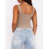 imageZeagoo Womens Square Neck Sleeveless Crop Tops 2025 Cute Double Layer Seamless Slim Fit Y2k Tank TopsKhaki