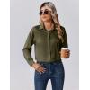 imageZeagoo Womens Tops Long Sleeve Satin Silk Button Down Shirts Casual Business Dressy Blouses Fall ClothesArmy Green