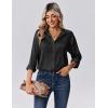 imageZeagoo Womens Tops Long Sleeve Satin Silk Button Down Shirts Casual Business Dressy Blouses Fall ClothesBlack