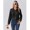 imageZeagoo Womens Tops Long Sleeve Satin Silk Button Down Shirts Casual Business Dressy Blouses Fall ClothesBlack