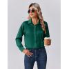 imageZeagoo Womens Tops Long Sleeve Satin Silk Button Down Shirts Casual Business Dressy Blouses Fall ClothesDark Green