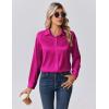 imageZeagoo Womens Tops Long Sleeve Satin Silk Button Down Shirts Casual Business Dressy Blouses Fall ClothesHot Pink