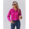 imageZeagoo Womens Tops Long Sleeve Satin Silk Button Down Shirts Casual Business Dressy Blouses Fall ClothesHot Pink