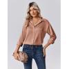 imageZeagoo Womens Tops Long Sleeve Satin Silk Button Down Shirts Casual Business Dressy Blouses Fall ClothesLight Coffee