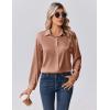 imageZeagoo Womens Tops Long Sleeve Satin Silk Button Down Shirts Casual Business Dressy Blouses Fall ClothesLight Coffee