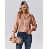 imageZeagoo Womens Tops Long Sleeve Satin Silk Button Down Shirts Casual Business Dressy Blouses Fall ClothesLight Coffee