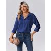 imageZeagoo Womens Tops Long Sleeve Satin Silk Button Down Shirts Casual Business Dressy Blouses Fall ClothesNavy Blue