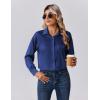 imageZeagoo Womens Tops Long Sleeve Satin Silk Button Down Shirts Casual Business Dressy Blouses Fall ClothesNavy Blue