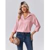 imageZeagoo Womens Tops Long Sleeve Satin Silk Button Down Shirts Casual Business Dressy Blouses Fall ClothesPink